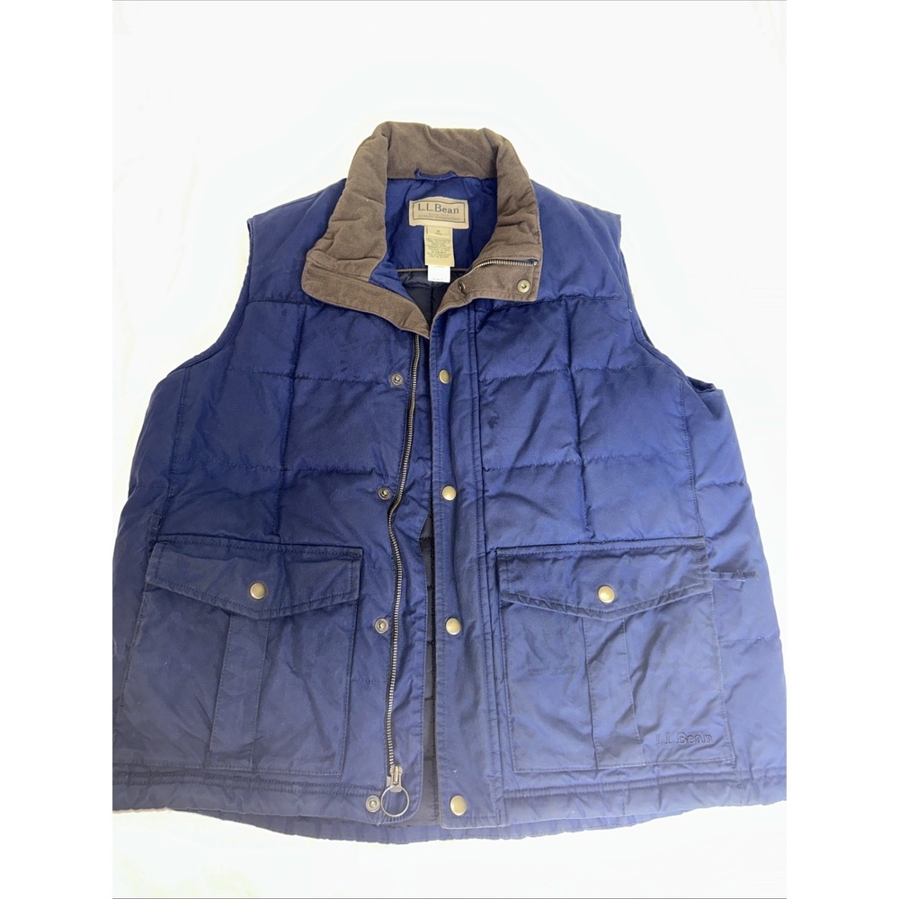 Vintage LL Bean Quilted Goose Down Vest Work Jacket Men's Medium